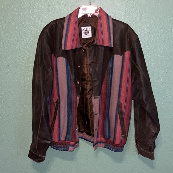 Vintage Grizzly Outfitters Wool Leather Bomber Jacket - Picture 4 of 12